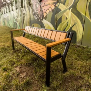 Banco Gladiador Prestige con reposabrazos de madera