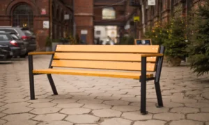 Banco Gladiador Bis con reposabrazos de madera