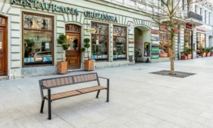 Banco Gladiador WPC con reposabrazos