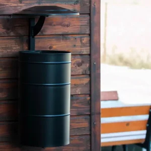 Papelera Municipal con tapa para pared