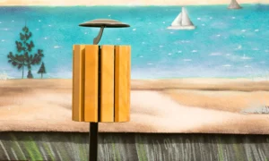 Papelera Ginebra con techo