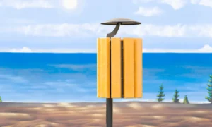 Papelera Ginebra con techo