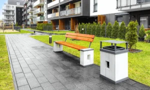 Papelera Roma con techo