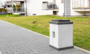 Papelera Roma con collar de metal