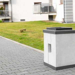 Papelera Roma con collar de metal