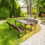 Mesa de picnic madera exterior para parques o jardín