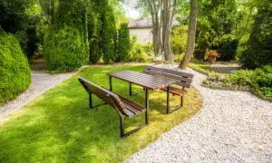 Mesa de picnic madera exterior para parques o jardín