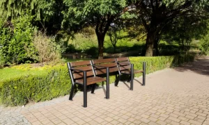 Banco Agora con espacio para sillas de ruedas